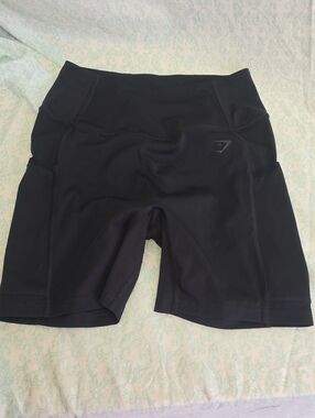 Gymshark Black High-Rise Bike Shorts Medium